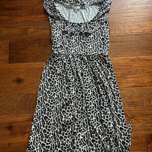 Fashion Bug Animal Print Ruffle Cap Sleeve Black/White Dress - Size 2X